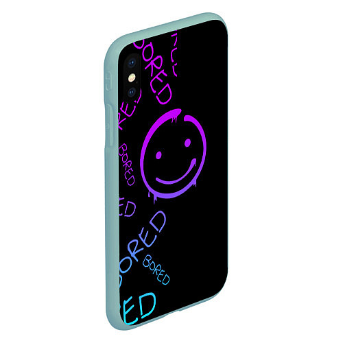 Чехол iPhone XS Max матовый Neon Bored Half pattern / 3D-Мятный – фото 2