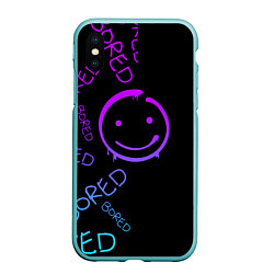 Чехол iPhone XS Max матовый Neon Bored Half pattern, цвет: 3D-мятный