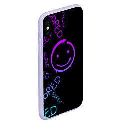 Чехол iPhone XS Max матовый Neon Bored Half pattern, цвет: 3D-светло-сиреневый — фото 2