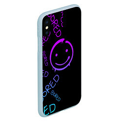 Чехол iPhone XS Max матовый Neon Bored Half pattern, цвет: 3D-голубой — фото 2