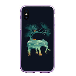 Чехол iPhone XS Max матовый Душа природы - Африка, цвет: 3D-сиреневый