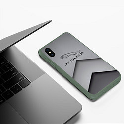 Чехол iPhone XS Max матовый JAGUR ЯГУАР, цвет: 3D-темно-зеленый — фото 2