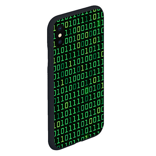 Чехол iPhone XS Max матовый Двоичный Код Binary Code / 3D-Черный – фото 2