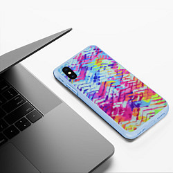 Чехол iPhone XS Max матовый Color vanguard pattern, цвет: 3D-голубой — фото 2