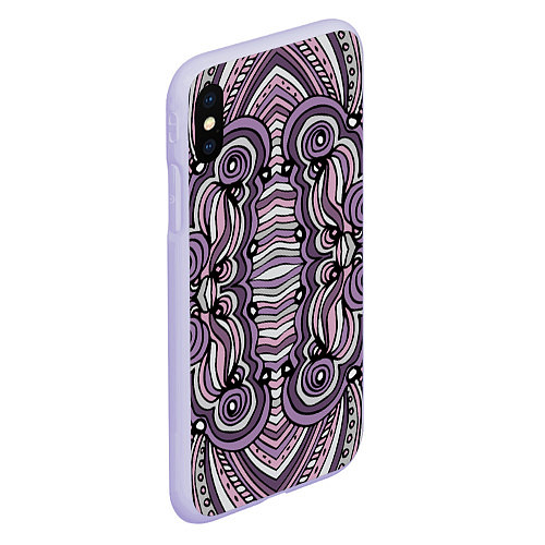 Чехол iPhone XS Max матовый Абстракция Разноцветный калейдоскоп Фиолетовый, че / 3D-Светло-сиреневый – фото 2