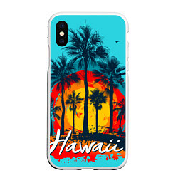 Чехол iPhone XS Max матовый Hawaii Солнце, Пальмы
