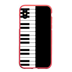 Чехол iPhone XS Max матовый Черно-Белое Пианино Piano