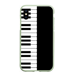 Чехол iPhone XS Max матовый Черно-Белое Пианино Piano