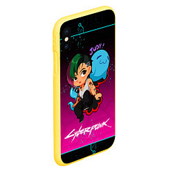 Чехол iPhone XS Max матовый Judy art cyberpunk2077, цвет: 3D-желтый — фото 2