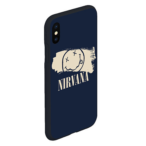 Чехол iPhone XS Max матовый NIRVANA Рок Группа / 3D-Черный – фото 2