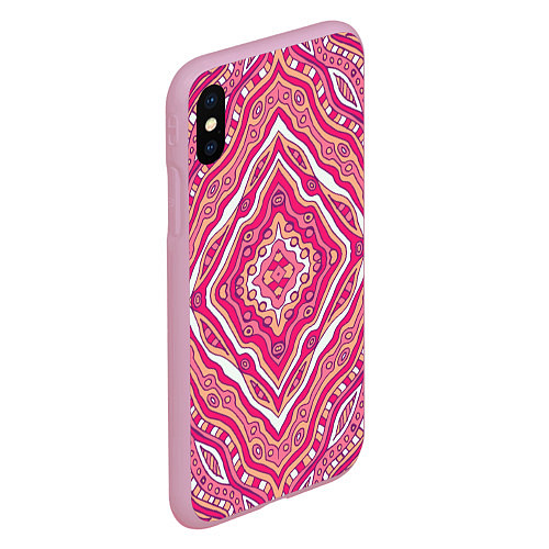 Чехол iPhone XS Max матовый Абстракция Узор розового цвета / 3D-Розовый – фото 2