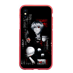 Чехол iPhone XS Max матовый Токийский Гуль Иероглифы Tokyo Ghoul