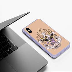 Чехол iPhone XS Max матовый KILLER QUEEN Йошикаге Кира JOJO PART 4, цвет: 3D-светло-сиреневый — фото 2