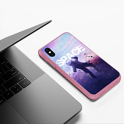 Чехол iPhone XS Max матовый Space walk, цвет: 3D-малиновый — фото 2