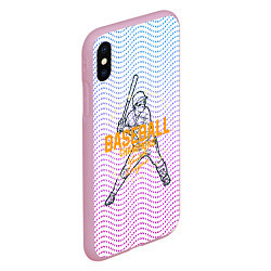 Чехол iPhone XS Max матовый Американский бейсбол, цвет: 3D-розовый — фото 2