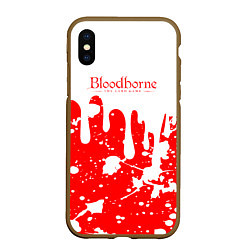 Чехол iPhone XS Max матовый BLOODBORNE брызги, цвет: 3D-коричневый