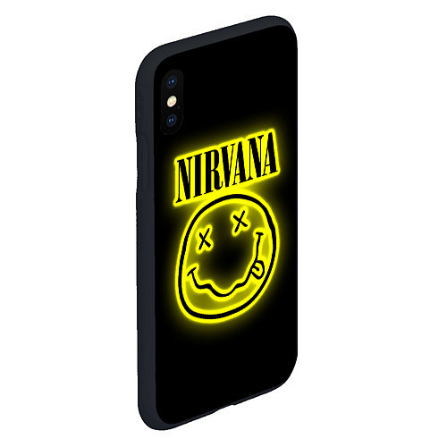 Чехол iPhone XS Max матовый NIRVANA неон / 3D-Черный – фото 2