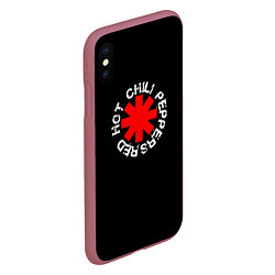 Чехол iPhone XS Max матовый Red Hot Chili Peppers Rough Logo, цвет: 3D-малиновый — фото 2