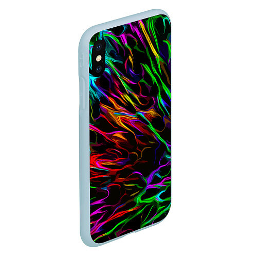 Чехол iPhone XS Max матовый Neon pattern Vanguard / 3D-Голубой – фото 2