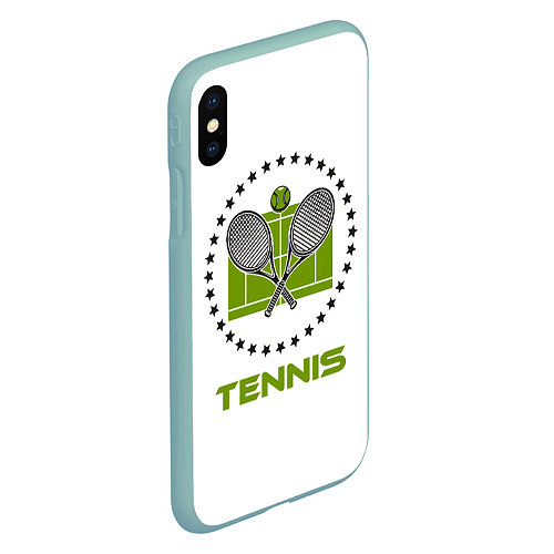 Чехол iPhone XS Max матовый TENNIS Теннис / 3D-Мятный – фото 2