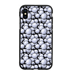 Чехол iPhone XS Max матовый Волейбольные Мячи Volleyballs, цвет: 3D-черный