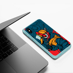 Чехол iPhone XS Max матовый Пацанчик-хулиганчик, цвет: 3D-мятный — фото 2