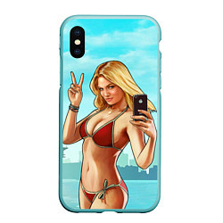 Чехол iPhone XS Max матовый GTA Beach girl