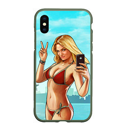 Чехол iPhone XS Max матовый GTA Beach girl