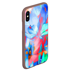 Чехол iPhone XS Max матовый Fashion floral pattern, цвет: 3D-коричневый — фото 2