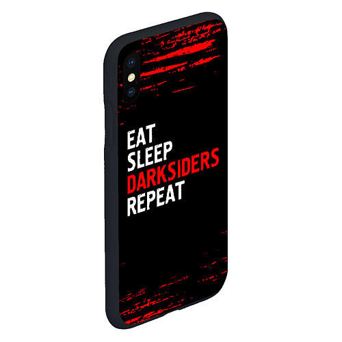 Чехол iPhone XS Max матовый Eat Sleep Darksiders Repeat Краска / 3D-Черный – фото 2