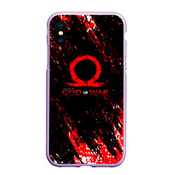 Чехол iPhone XS Max матовый God of war брызги, цвет: 3D-сиреневый