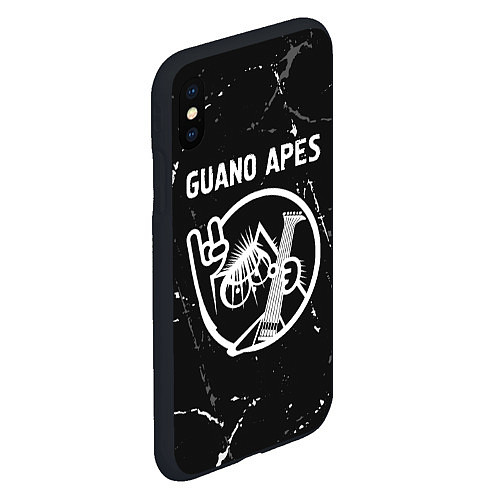 Чехол iPhone XS Max матовый Guano Apes КОТ Потертости / 3D-Черный – фото 2