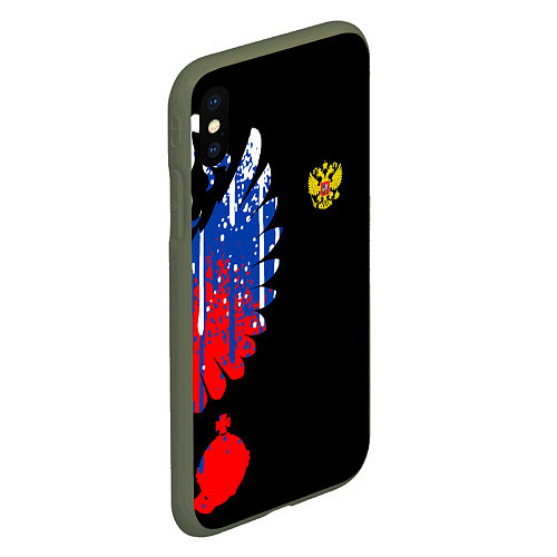 Чехол iPhone XS Max матовый Герб russia / 3D-Темно-зеленый – фото 2