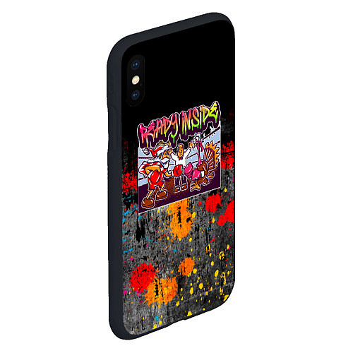 Чехол iPhone XS Max матовый Бокс Санты и Индюка / 3D-Черный – фото 2
