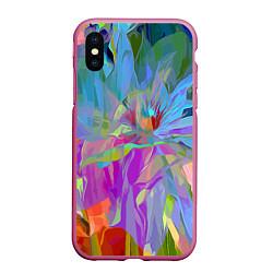 Чехол iPhone XS Max матовый Abstract color pattern Summer 2022, цвет: 3D-малиновый