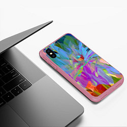 Чехол iPhone XS Max матовый Abstract color pattern Summer 2022, цвет: 3D-малиновый — фото 2