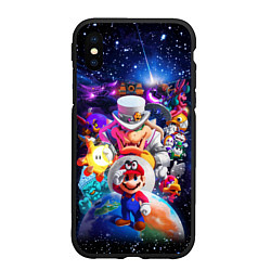 Чехол iPhone XS Max матовый Super Mario Odyssey Space Video game