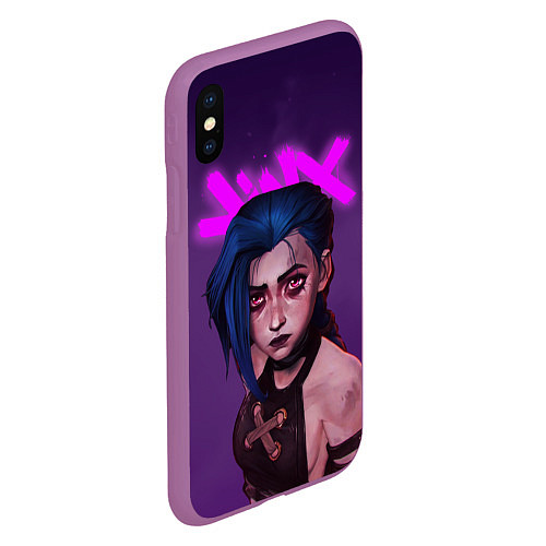 Чехол iPhone XS Max матовый ARCANE League Of Legends JINX / 3D-Фиолетовый – фото 2