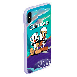 Чехол iPhone XS Max матовый Cuphead чашечка кофе, цвет: 3D-светло-сиреневый — фото 2