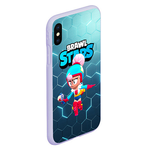 Чехол iPhone XS Max матовый Джанет BrawlStars JANET / 3D-Светло-сиреневый – фото 2