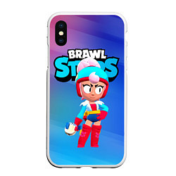 Чехол iPhone XS Max матовый BrawlStars Janet Джанет, цвет: 3D-белый