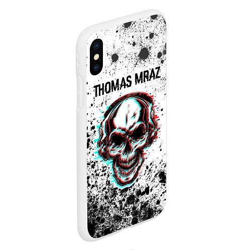 Чехол iPhone XS Max матовый Thomas Mraz - ЧЕРЕП - Краска / 3D-Белый – фото 2