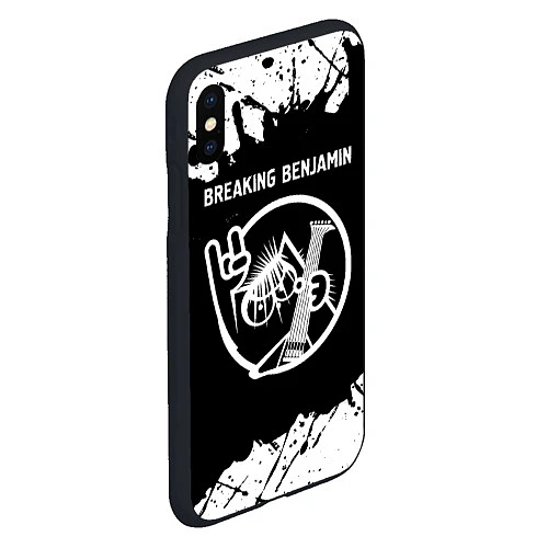 Чехол iPhone XS Max матовый Breaking Benjamin КОТ Брызги / 3D-Черный – фото 2