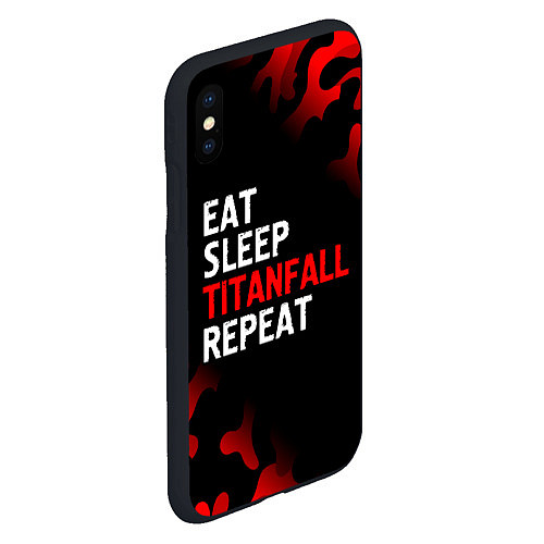 Чехол iPhone XS Max матовый Eat Sleep Titanfall Repeat Милитари / 3D-Черный – фото 2