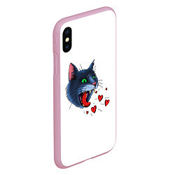 Чехол iPhone XS Max матовый Cat love meow, цвет: 3D-розовый — фото 2