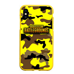 Чехол iPhone XS Max матовый PlayerUnknowns Battlegrounds Камуфляж Жёлто-Коричн, цвет: 3D-желтый
