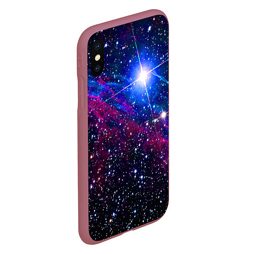 Чехол iPhone XS Max матовый Открытый космос Star Neon / 3D-Малиновый – фото 2