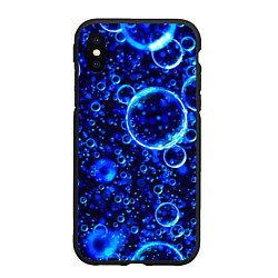 Чехол iPhone XS Max матовый Пузыри воздуха в воде Pattern, цвет: 3D-черный