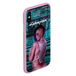 Чехол iPhone XS Max матовый Cyberpunk2077 18 Vi, цвет: 3D-розовый — фото 2