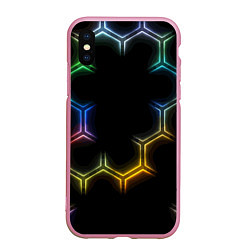 Чехол iPhone XS Max матовый Геометрический узор Neon